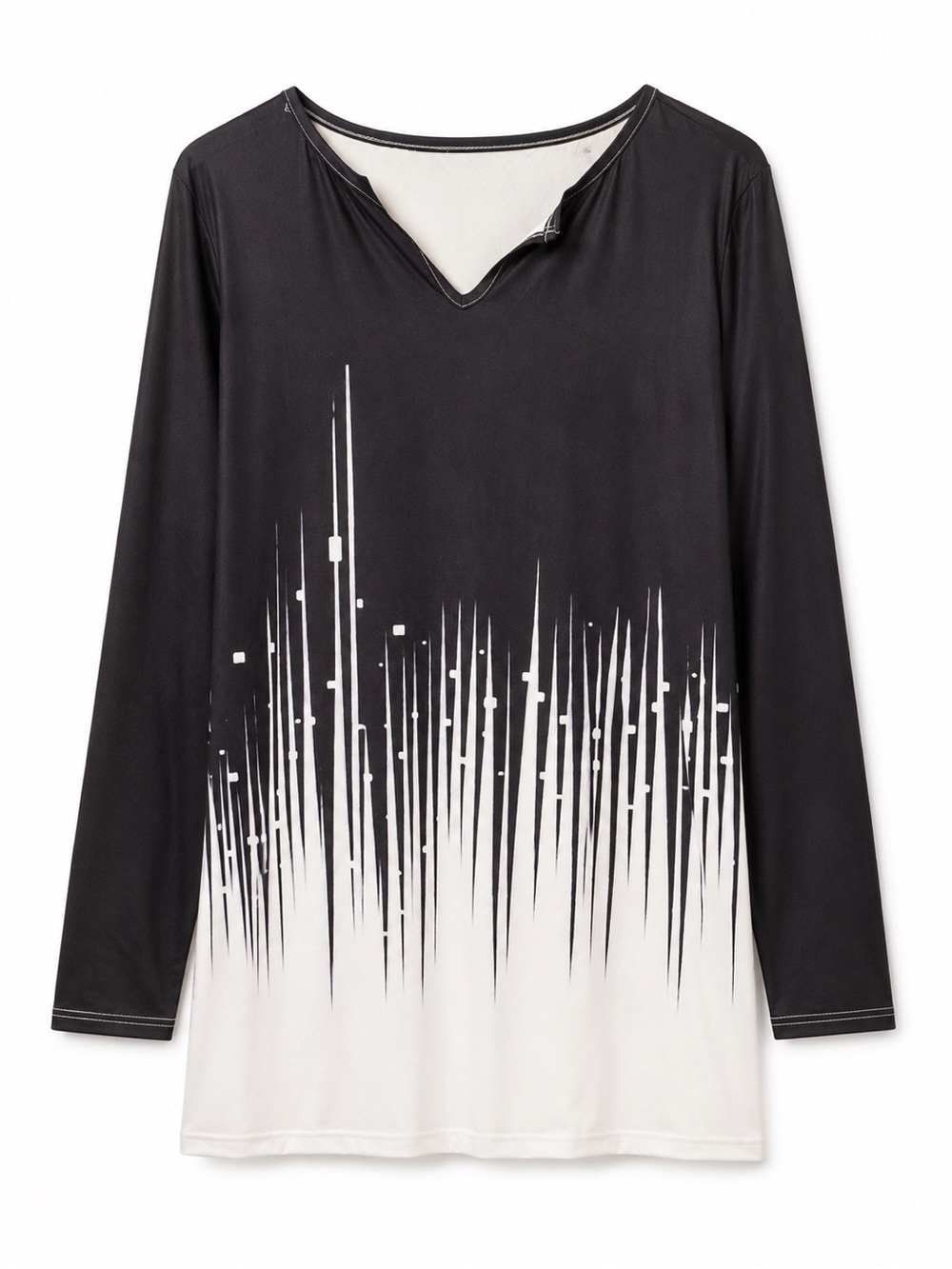 Black and white celestial blouse